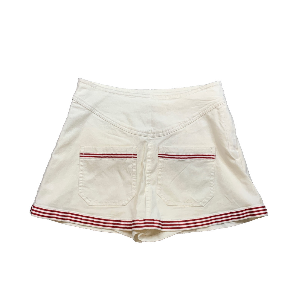 Pilcro Skort Womens 25 Creme Marseille Built In Shorts Front Patch Pockets Mini